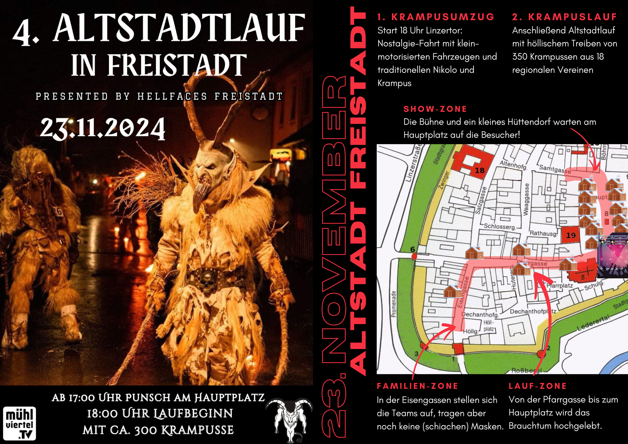 Krampusumzug mit Altstadtlauf am 23.11.2024 in Freistadt