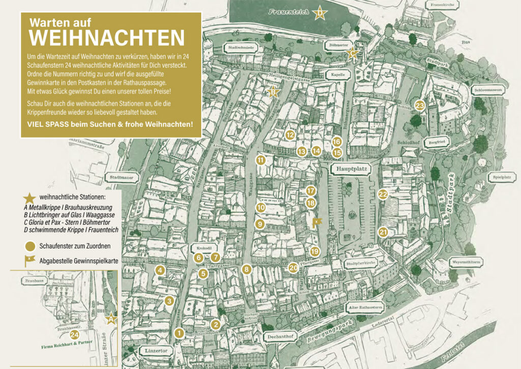 Warten auf Weihnachten in Freistadt Karte